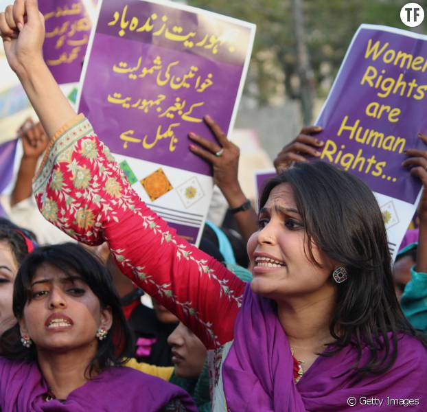 Des femmes pakistanaises manifestant contre les violences faites aux femmes à Lahore en septembre 2014
