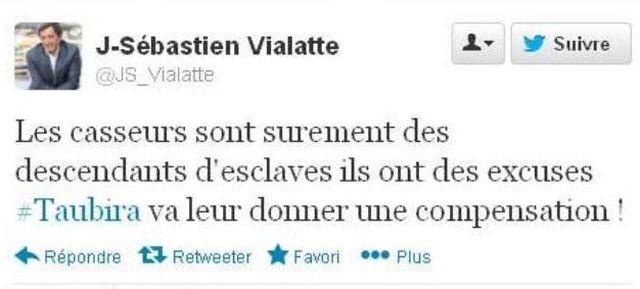 Tweet raciste de Jean-Sébastien Vialatte
