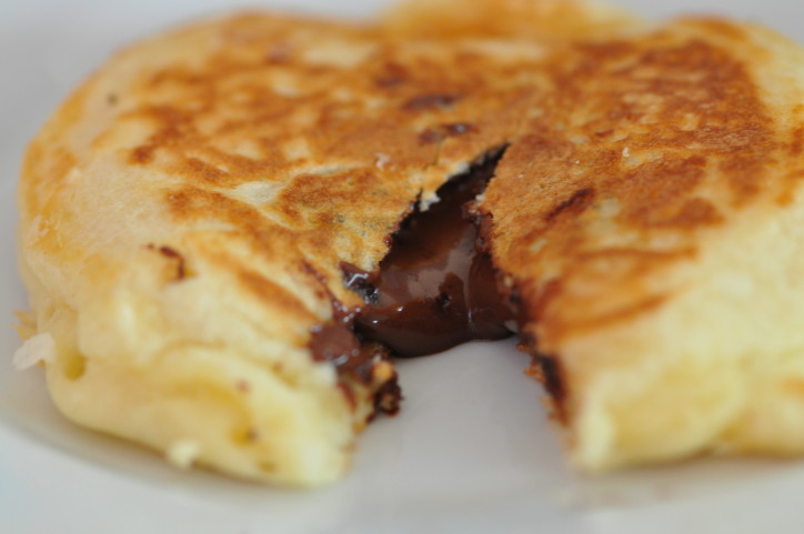 pancakes fourrés au chocolat