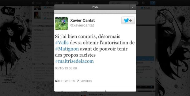 Xavier Cantat Manuel Valls Tweet racisme