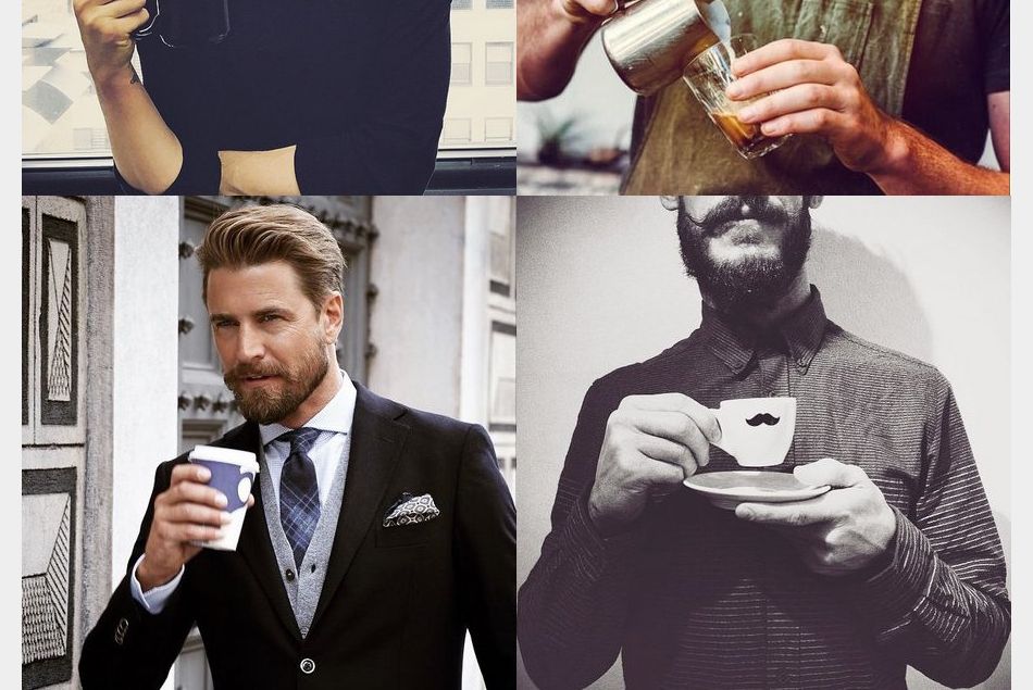 Photos d'hommes fans de café piochées sur le compte Instagram Men and Coffee