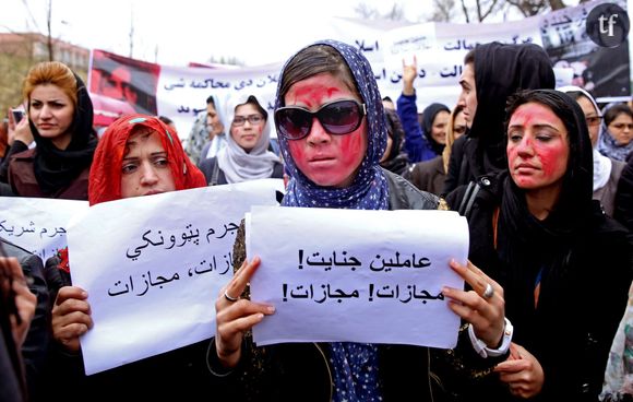 Des femmes manifestant à Kaboul le 23 mars 2015 suite au lynchage de Farkhunda.