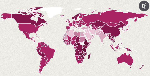 Taux de participation des femmes à la population active mondiale.