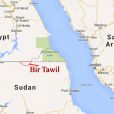 La carte fournie par Jeremiah Heaton qui montre la région de Bir Tawil à la frontière de l'Egypte et du Soudan.