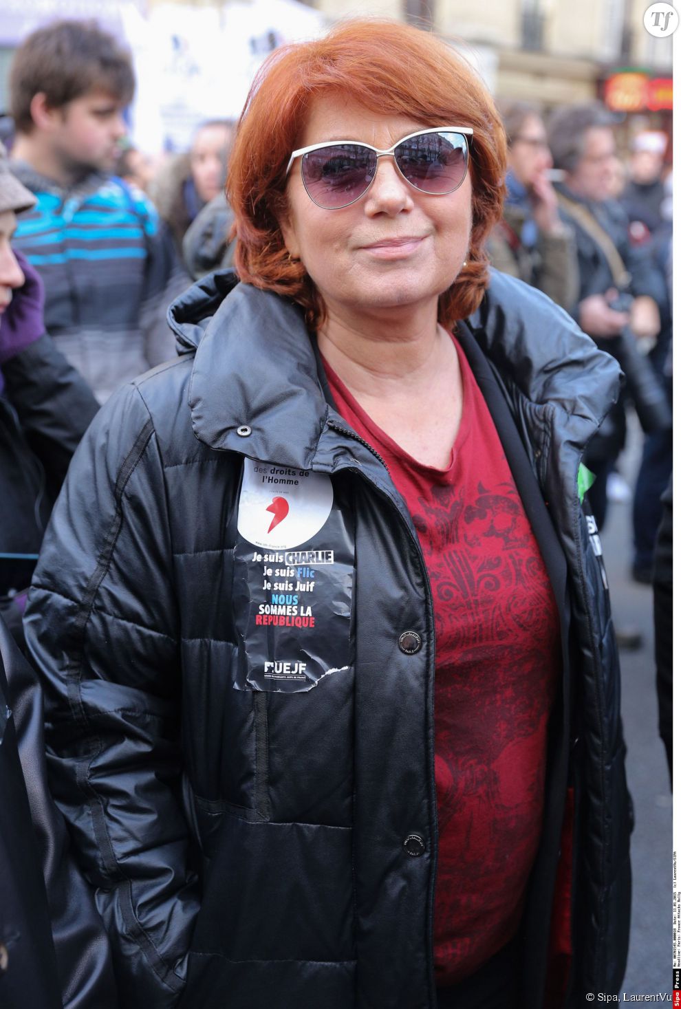 Véronique Genest à la marche républicaine du 11 janvier 2015.