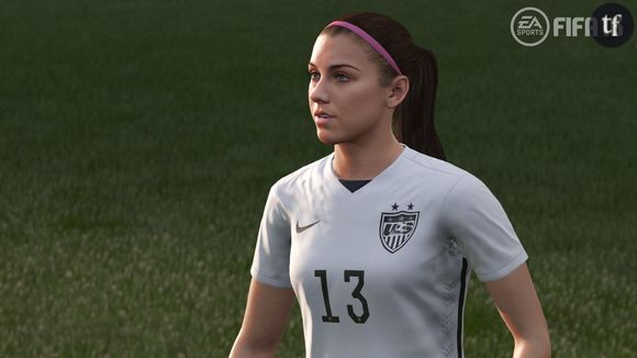 Une image du futur jeu FIFA 16 avec une joueuse féminine