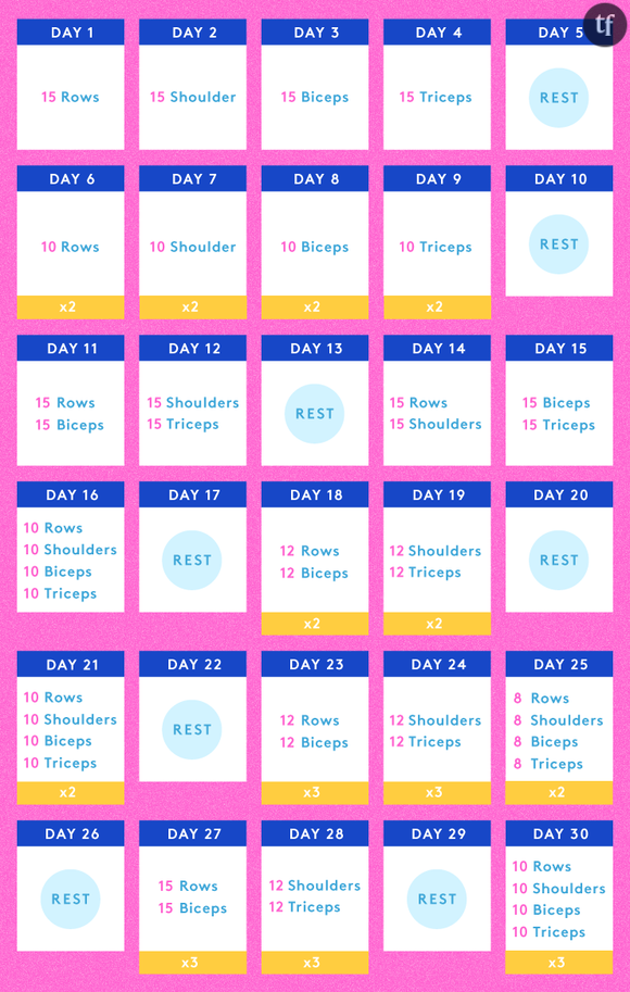 Le 30 Day Arm Fitness Challenge