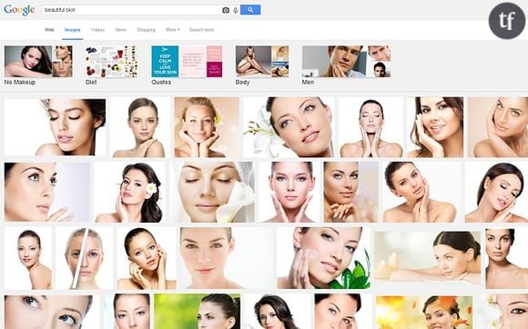 Ce qu'on obtient en tapant "beautiful skin" dans Google Images.