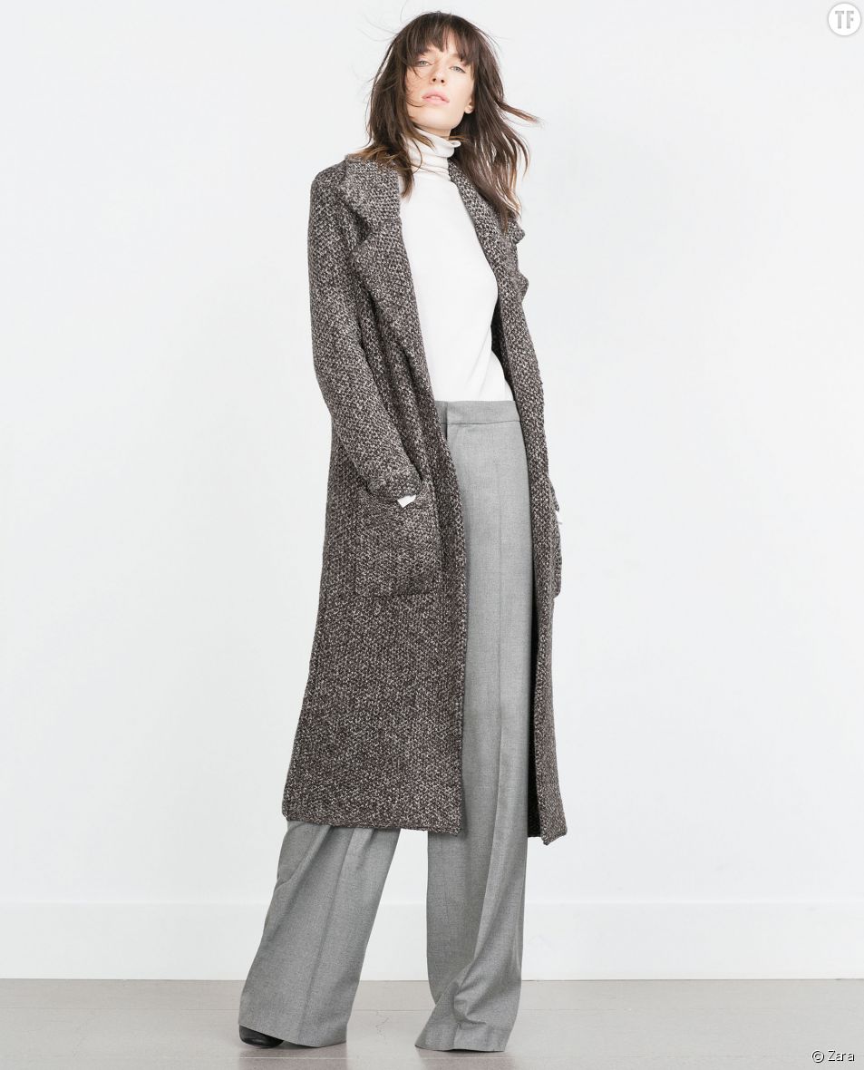 manteau laine gris femme zara