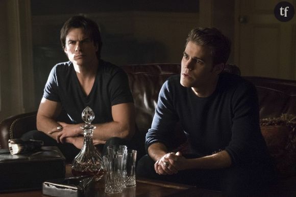 Stefan et Damon dans l'épisode 7 de la saison 7 de Vampire Diaries