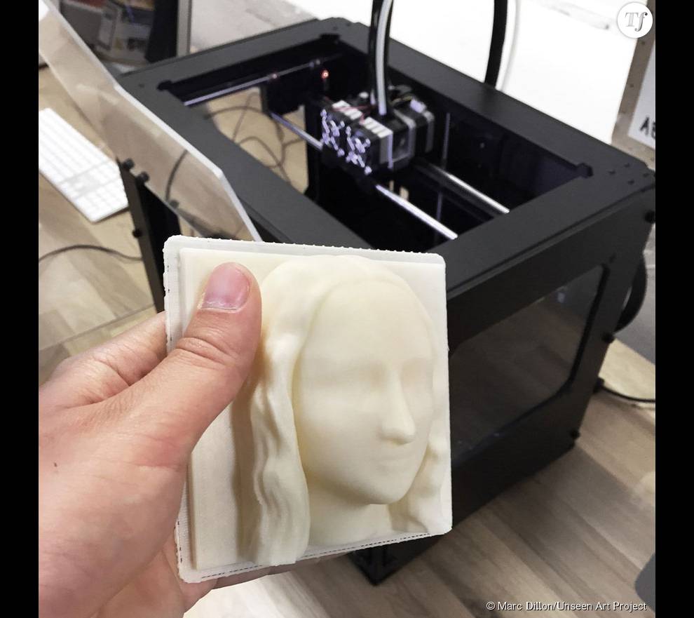 Le visage de Mona Lisa imprimé en 3D