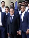 François Hollande reçoit l'équipe de France de football après la défaite en finale de l'Euro contre le Portugal au Palais de l'Elysée à Paris le 11 juillet 2016