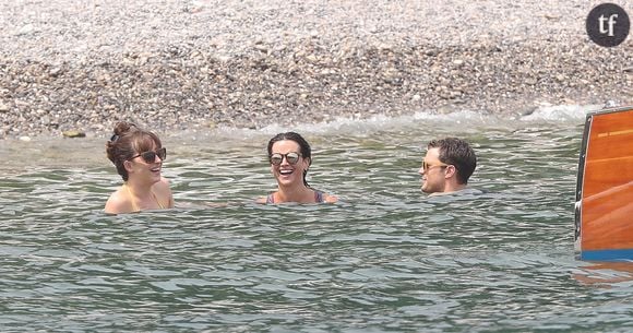 Jamie Dornan et sa femme Amelia Warner sur le tournage du film "50 nuances plus sombres" dans le sud de la France à Saint-Jean Cap Ferrat le 12 juillet 2016