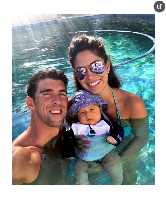 Michael Phelps, sa compagne Nicole Johnson et leur fils Boomer