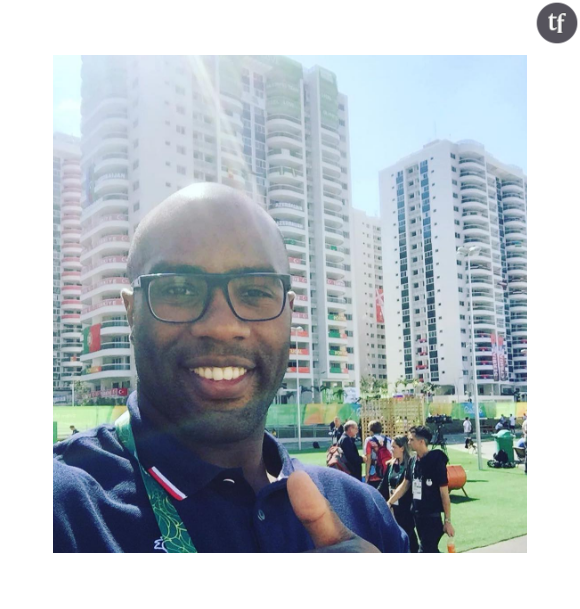 Le judoka français Teddy Riner et son fils Eden