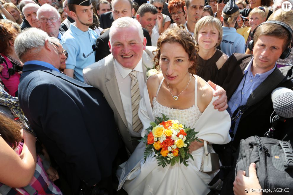 Thierry Olive et sa femme Annie, le jour de leur mariage en septembre 2012