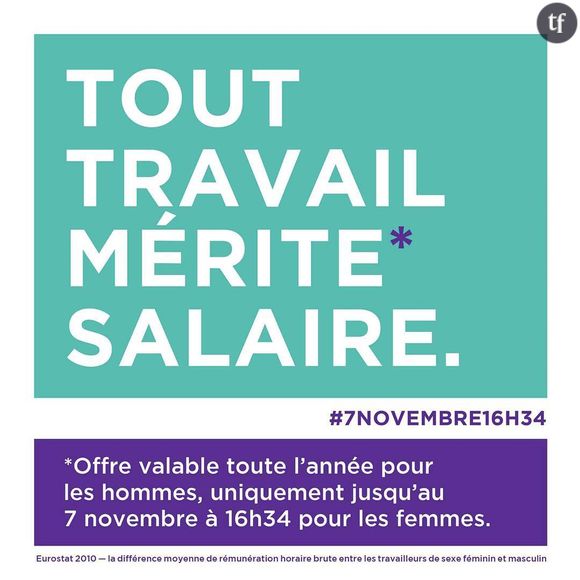 A partir du 7 novembre à 16h34, les Françaises travailleront bénévolement pour compenser l'écart de salaire avec les hommes