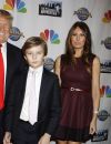 Donald Trump avec sa femme Melania Trump et leur fils Barron Trump