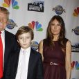 Donald Trump avec sa femme Melania Trump et leur fils Barron Trump