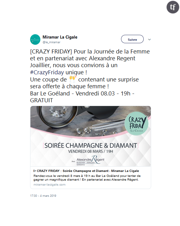 Coupe de champagne gratuite