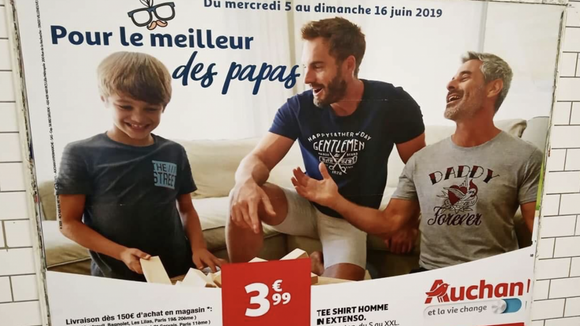 Homoparentalité : quand Auchan se paie l'affiche (et nos têtes) pour la Fête des pères