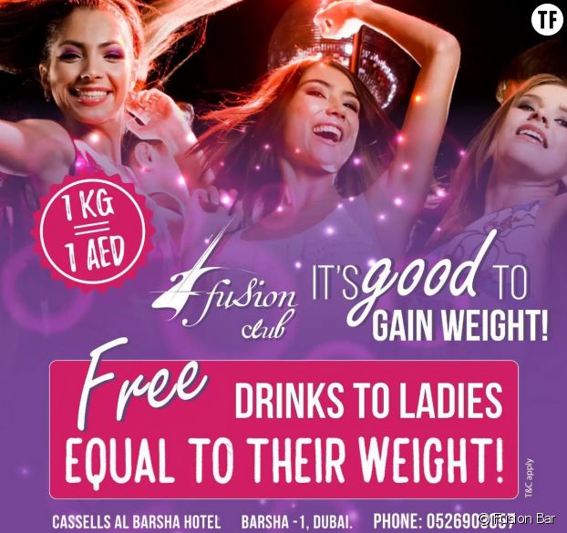 Un bar de Dubaï offre des boissons gratuites aux femmes en fonction de leur poids