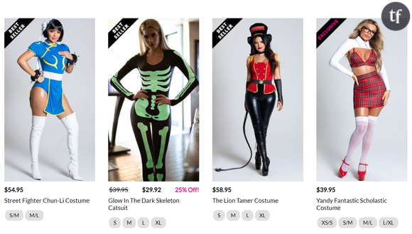 Des "déguisements sexy d'Halloween" à gogo.