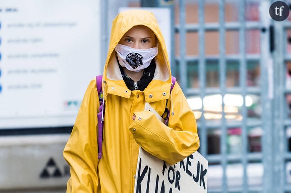 Greta Thunberg est fidèle à la manifestation "Fridays for Future" à Stockholm le 23 octobre 2020.
