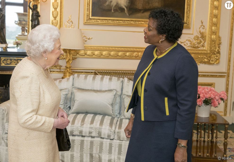  Elizabeth II reçoit la gouverneure Dame Sandra Mason à Windsor le 28 mars 2018 