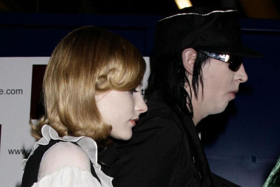 Marilyn Manson et Evan Rachel Wood à un concert le 10 décembre 2007 à Londres
