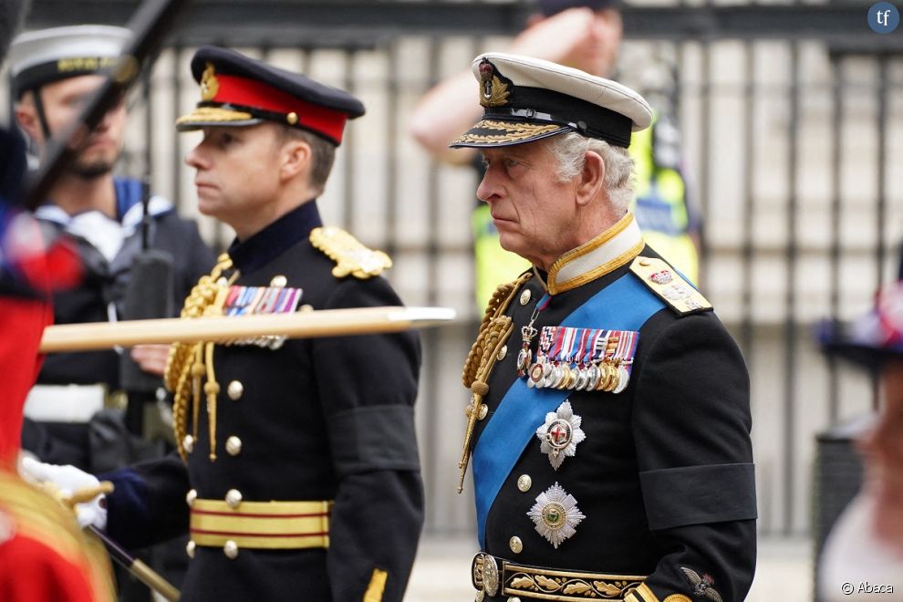 Le roi Charles III lors des funérailles de la reine Elizabeth