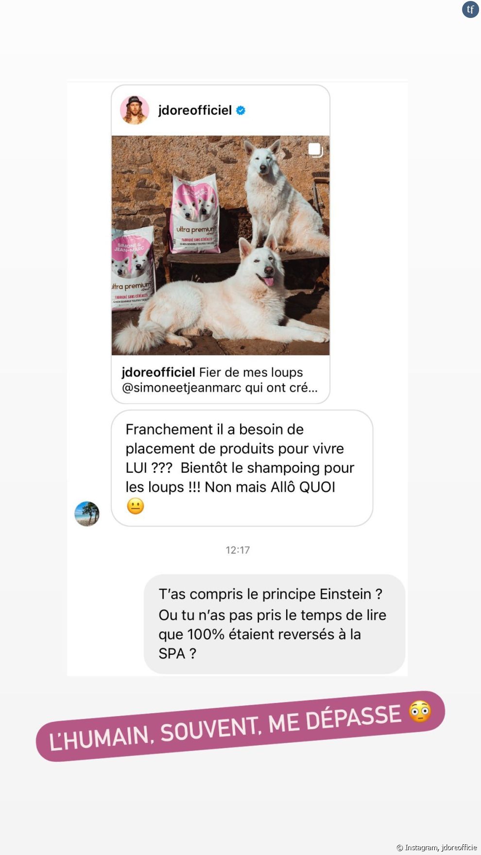 Julien Doré via sa story Instagram le 10 février 2023.