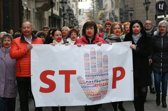 Manifestation contre la politique du gouvernement et contre les violences faites aux femmes en Hongrie, le 23 novembre 2018 à Budapest