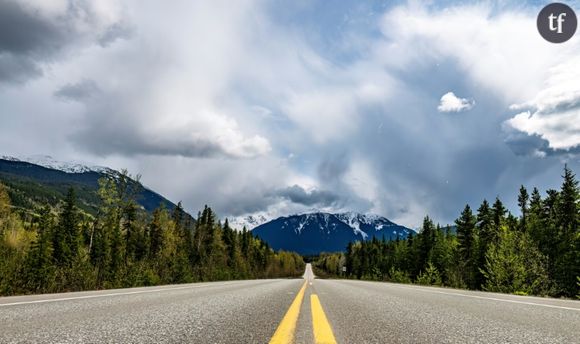 Sur la "Route des larmes" près de Gitanyow, en Colombie-britannique, Canada, le 1er mai 2024