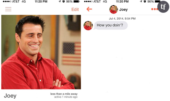 Joey Tribbiani, le king de Tinder.