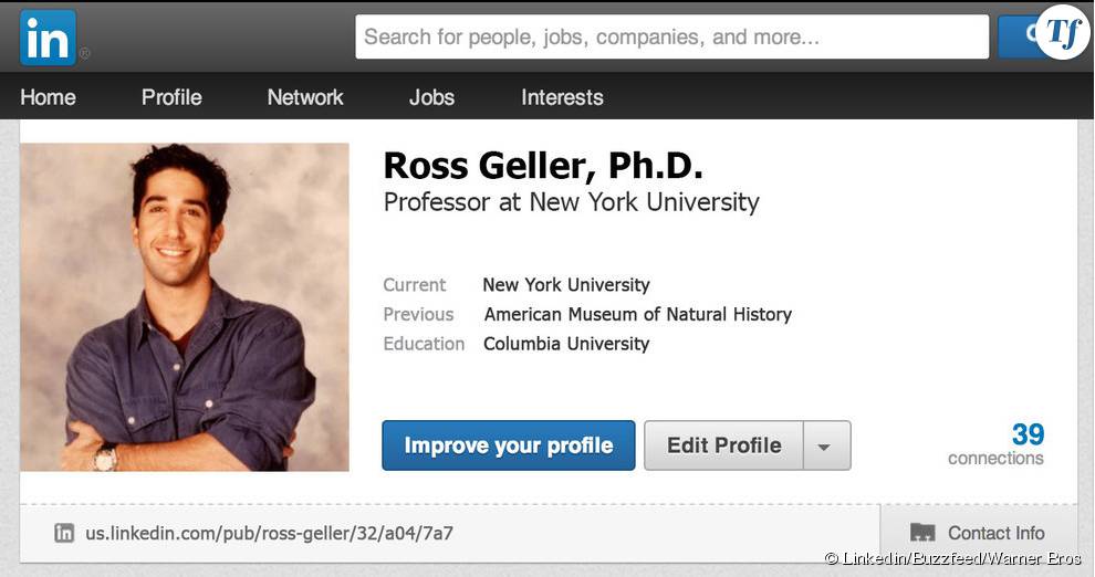 Ross Geller flambe sur Linkedin.