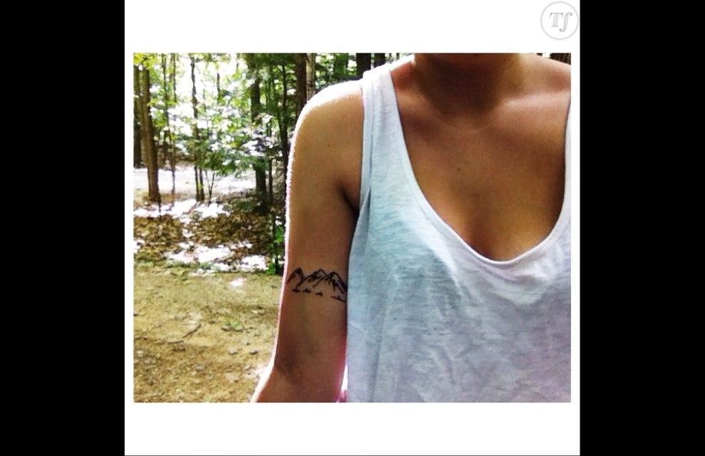 Idée de tatouage à l&#039;intérieur du bras : une chaîne de montagnes