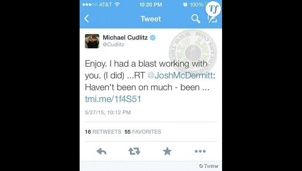Le tweet de Michael  Cudlitz, effacé ensuite par son auteur.