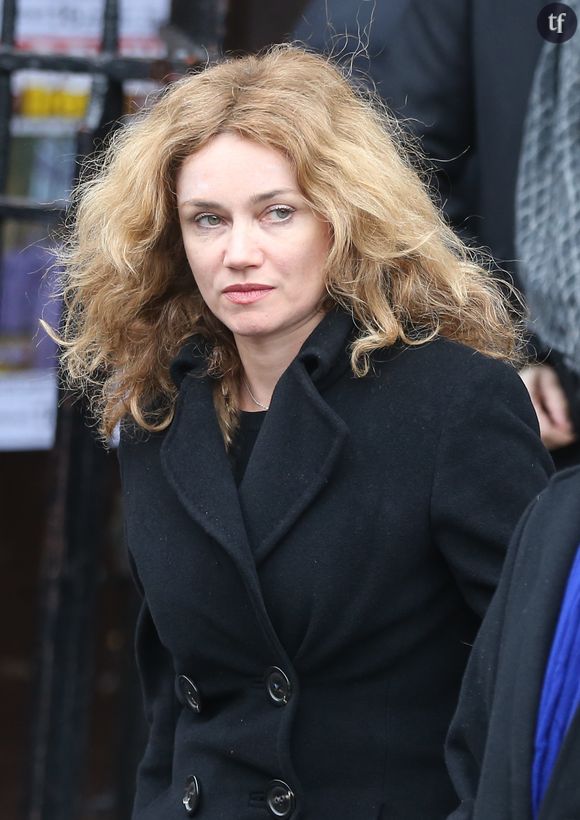 Marine Delterme - Sorties de la cérémonie religieuse à la mémoire de Jacques Chancel, en l'église Saint-Germain-des-Prés, à Paris, le 6 janvier 2015. 