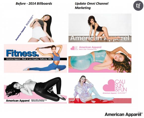 Publicités American Apparel sur la période 2014