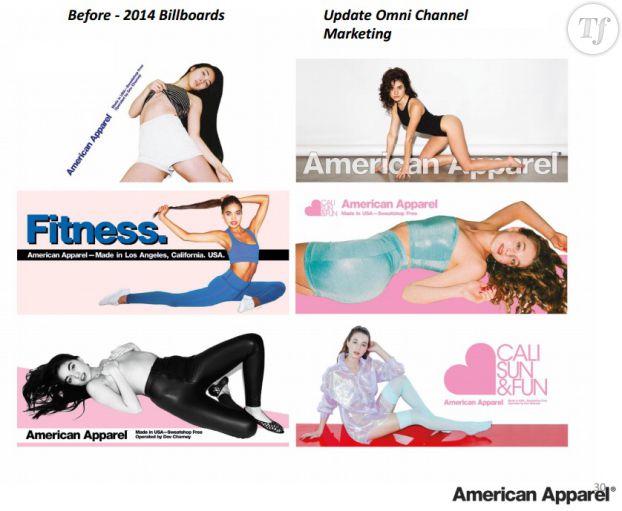 Publicités American Apparel sur la période 2014