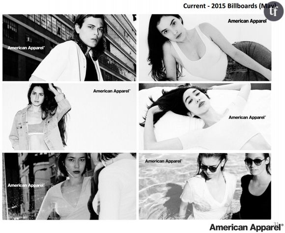 Publicités American Apparel sur la période 2015