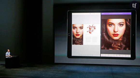 Le sourire artificiel forcé de ce mannequin a entaché la sortie du nouvel iPad d'Apple en collaboration avec Adobe...