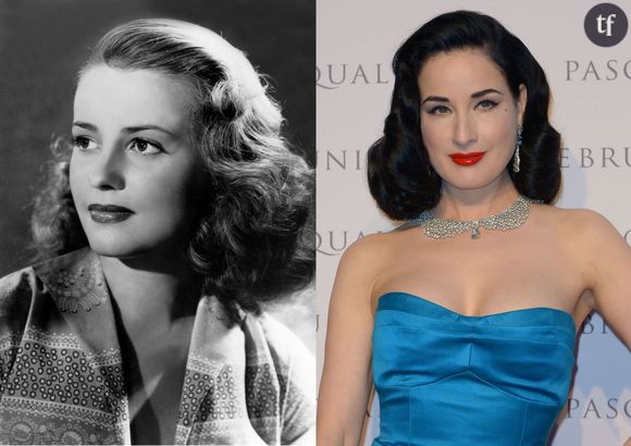 Jeanne Moreau dans les années 50 et Dita Von Teese en 2015 !