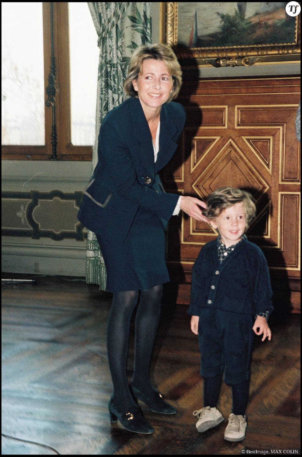 Claire Chazal et son fils François en 1998