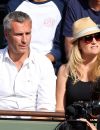  Yann Delaigue et sa compagne Astrid Bard - People dans les tribunes des Internationaux de France de tennis de Roland Garros le 3 juin 2015.  