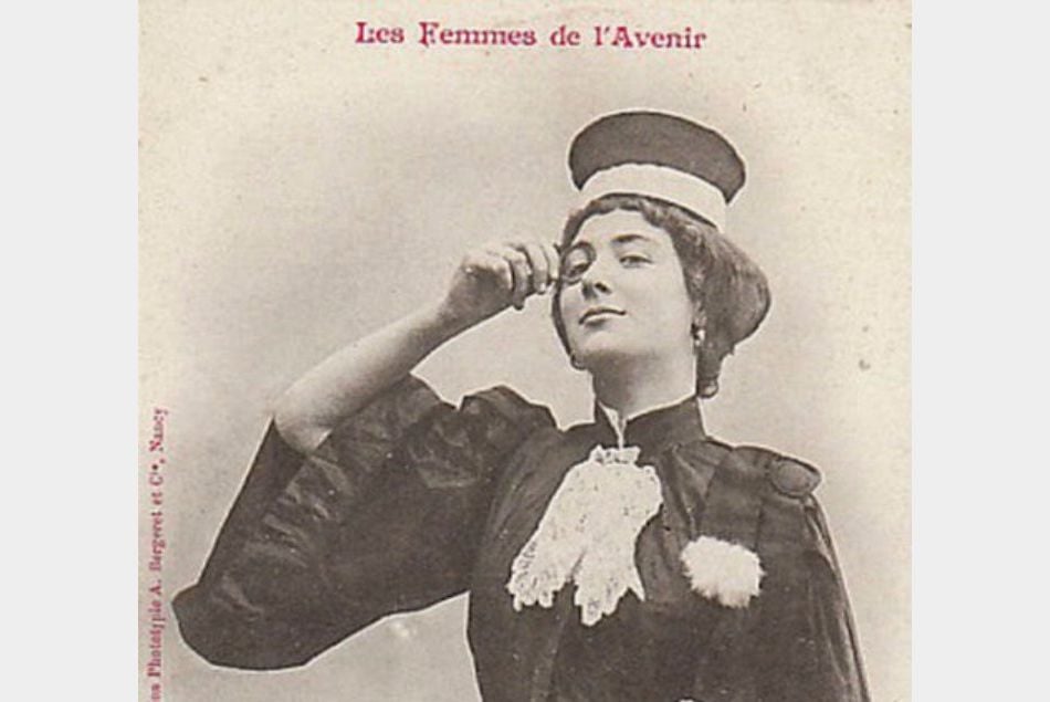 Seulement 5 ans après cette photo moqueuse, Jeanne Chauvin est devenue la première femme avocate française, n'en déplaise à Albert Bergeret.