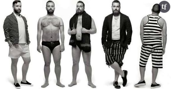 Des mannequins hommes "plus size" posent pour le journal "Fantastic Man" en mars 2010. Une grande première !