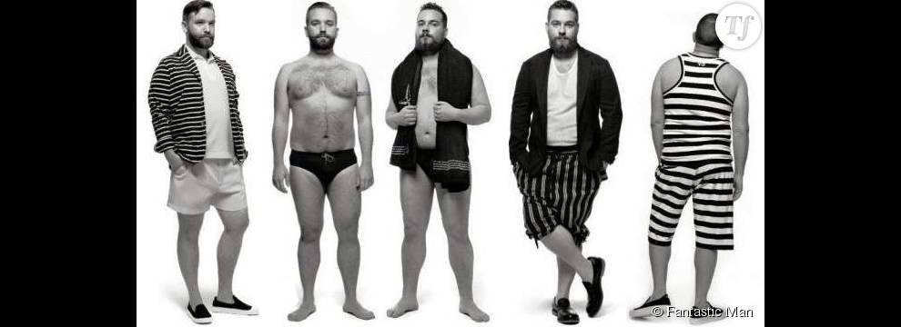 Des mannequins hommes &quot;plus size&quot; posent pour le journal &quot; Fantastic Man&quot; en mars 2010. Une grande première ! 