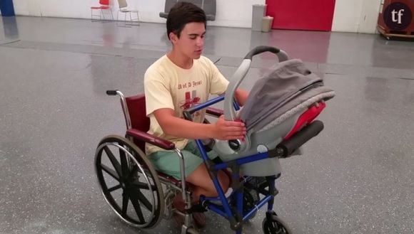 Le jeune Alden Kain a mis au point un incroyable fauteuil roulant, adapté aux parents handicapés !